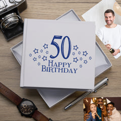 50th Birthday White Photo Album Gift For Him 50 x 6" x 4" Photos Pack of 5 Wholesale Trade Birthday Photo Album ukgiftstoreonline