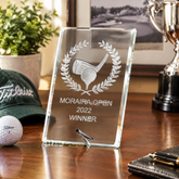 Personalised Engraved Golf Award Trophy Glass Plaque Gift Personalised Crystal Glass ukgiftstoreonline