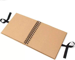 Our Adventures Brown Scrapbook, Guest Book Or Photo Album with Gold Script