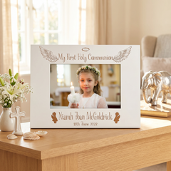 White Girls First Holy Communion Personalised Photo Frame Gift ukgiftstoreonline