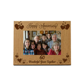 ukgiftstoreonline Happy 60th Anniversary Wooden Photo Frame Gift