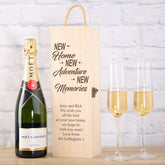 Personalised New Home Champagne or Wine Bottle Holder Gift