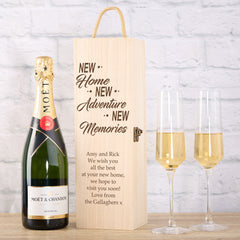 Personalised New Home Champagne or Wine Bottle Holder Gift