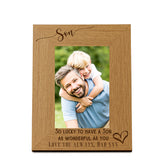 Personalised Son Love Heart Engraved Portrait Photo Frame Gift