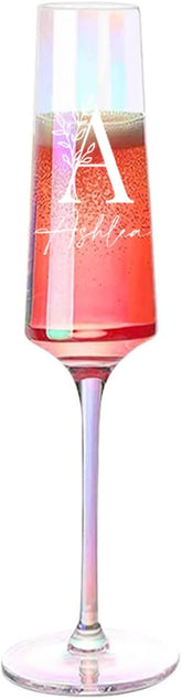 Modern & Elegant Personalised Tall Birthday Champagne Prosecco Glass Gift For Her 18th, 21st, 30th, 40th, 50th