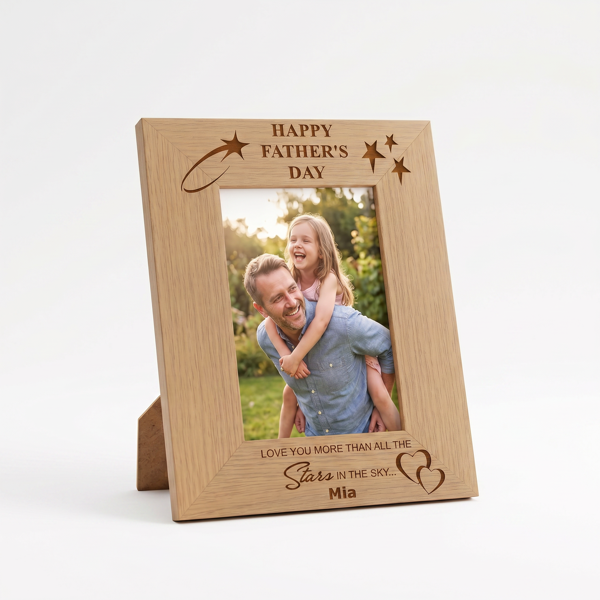 Personalised Fathers Day Love You Wooden Photo Frame Gift Father Photo Frame ukgiftstoreonline