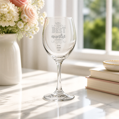 Personalised Engraved Wine Glass | Gift For Auntie, Gift Boxed Personalised glassware ukgiftstoreonline