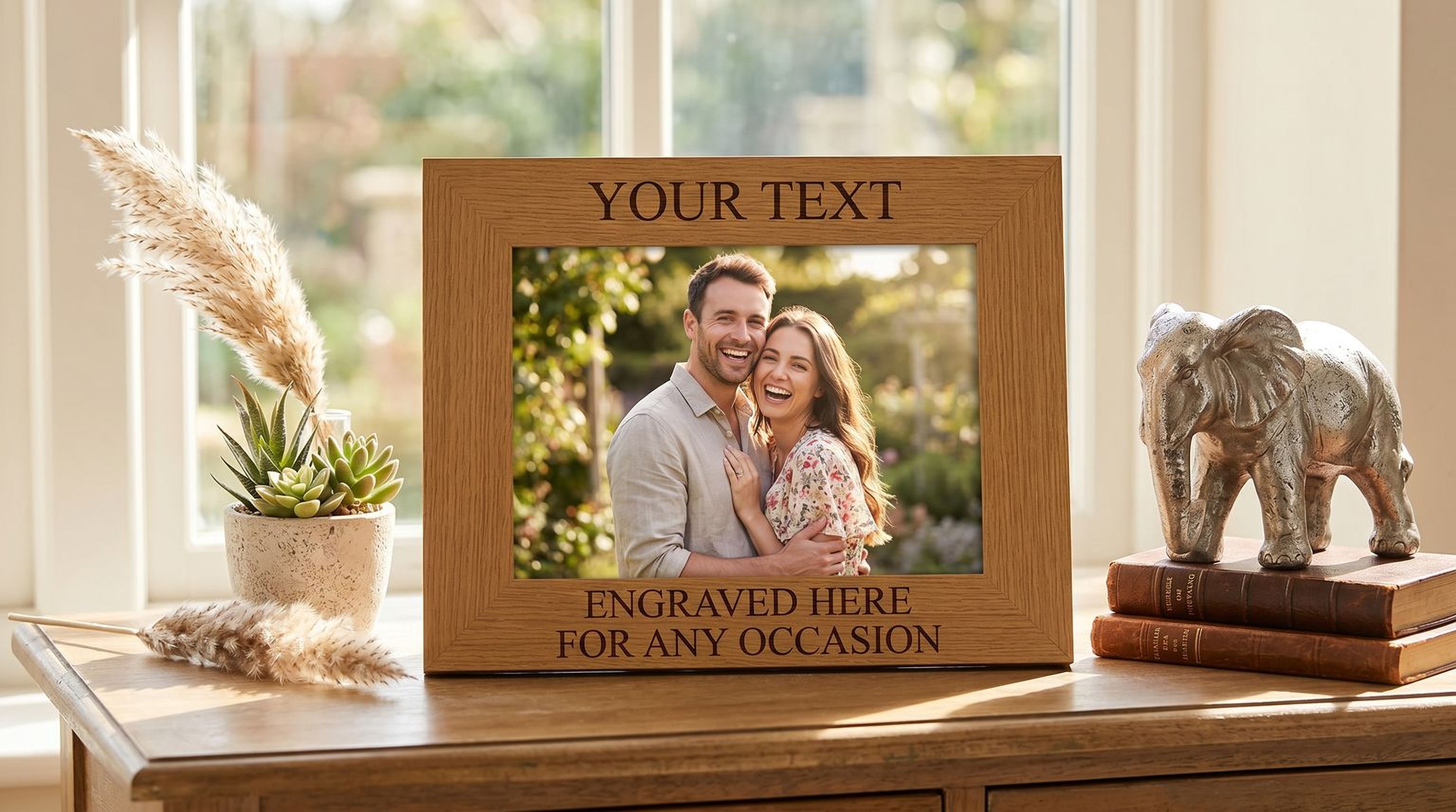 Personalised Wooden Photo Frame – Laser Engraved Bespoke Picture Gift ukgiftstoreonline