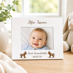 Personalised First Grandchild White Wooden Photo Frame Gift Family Photo frame ukgiftstoreonline