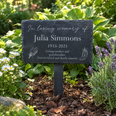 Personalised In Loving Memory Feathers Design Slate Marker Garden Loving Memory Remembrance ukgiftstoreonline