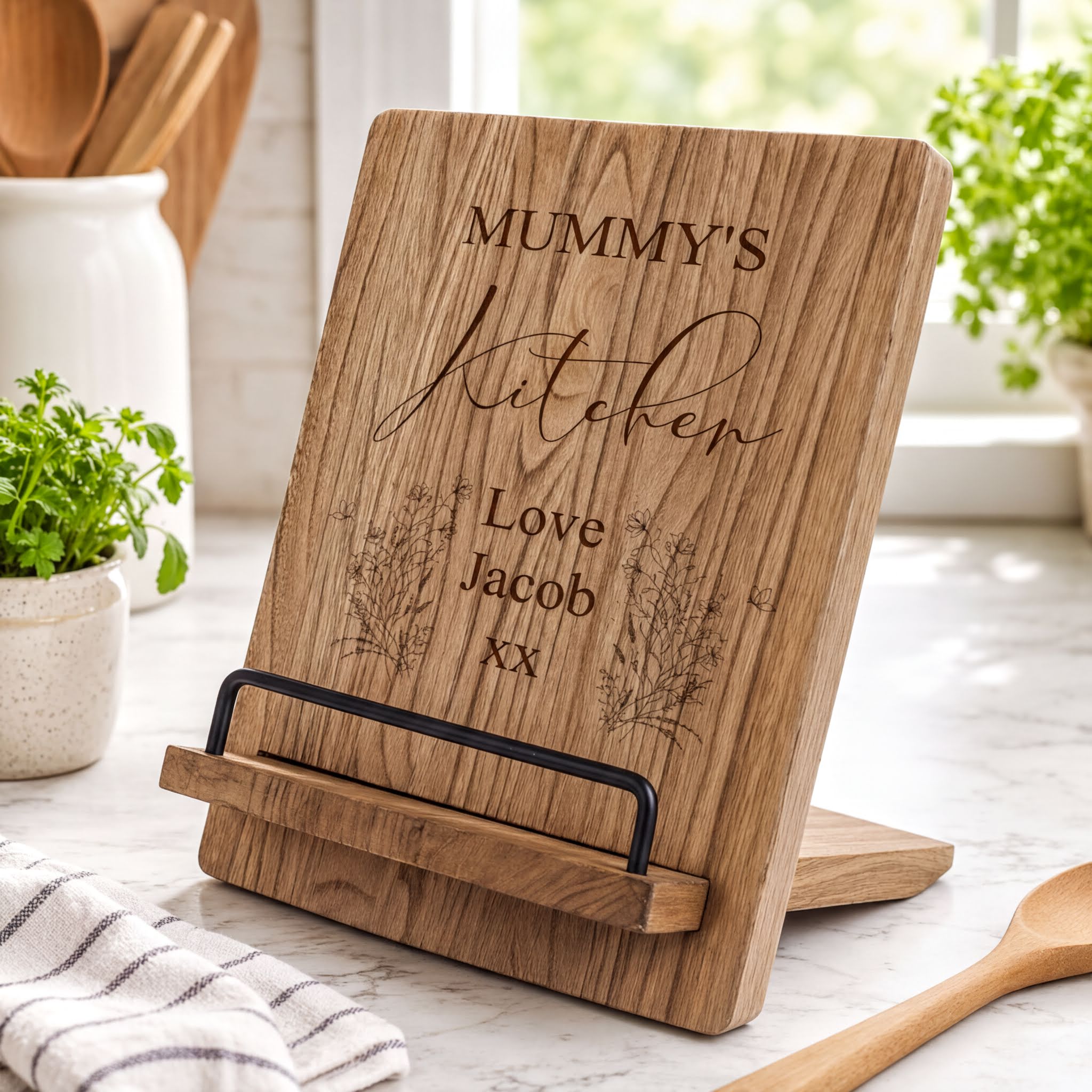 Personalised Mummy Recipe Book Or Tablet Stand For Kitchen Gift Photo Frame ukgiftstoreonline