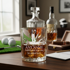 Engraved Sports Award Golf Theme Crystal Cut Whiskey Glass Gift Personalised Whiskey Glass ukgiftstoreonline