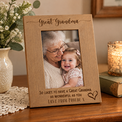 Personalised Grandma Love Heart Engraved Photo Frame Gift personalised photo frames ukgiftstoreonline