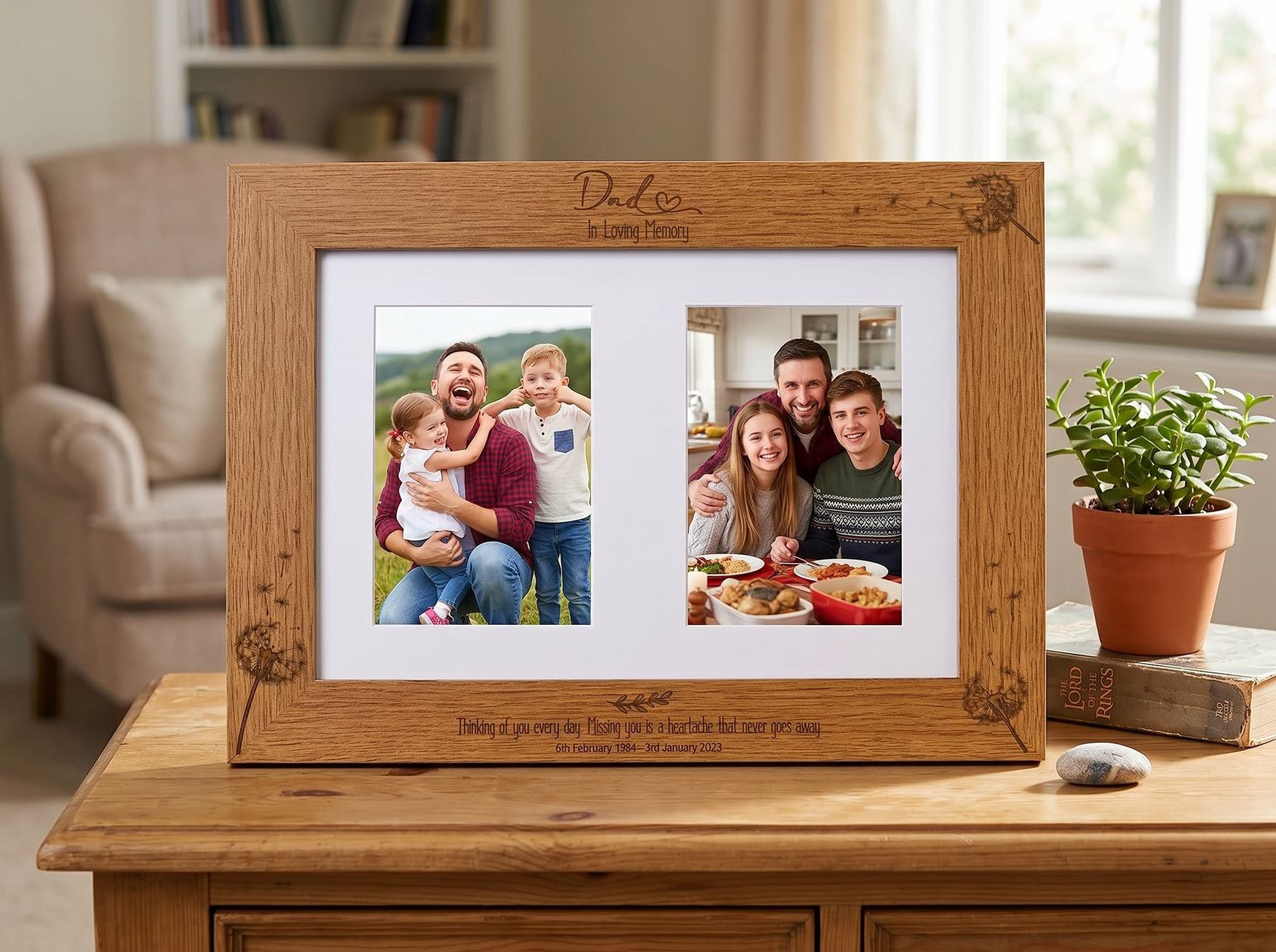 Dad In Loving Memory Photo Frame Double 6x4 Inch Personalised Photo Frame ukgiftstoreonline
