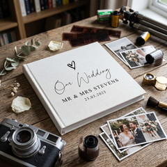 Large Traditional Book Bound Personalised Wedding Photo Album With Heart photo album ukgiftstoreonline
