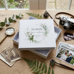 Personalised Wedding Photo album Gift With Botanical Design personalised photo album ukgiftstoreonline