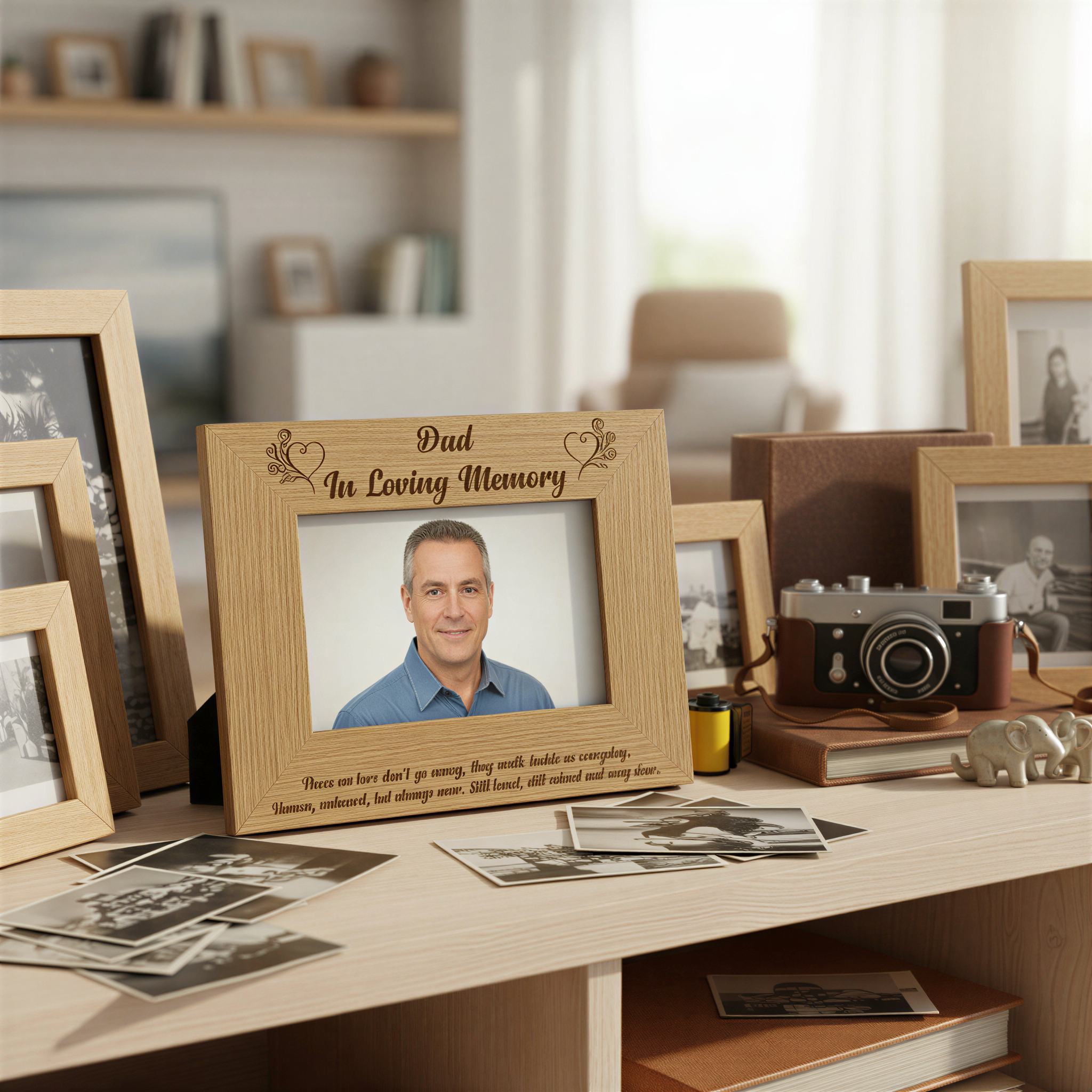 Dad Memorial Remembrance Wooden Photo Frame Engraved Daddy Photo Frame ukgiftstoreonline