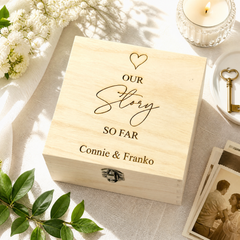 ukgiftstoreonline Personalised Our Love Story Memory Keepsake Gift Box With Heart Keepsake Gift ukgiftstoreonline