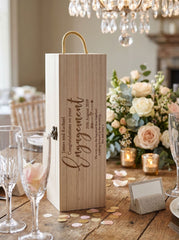 ukgiftstoreonline Personalised Engagement Gift Champagne or Wine Bottle Holder Gift Personalised Wine Glasses ukgiftstoreonline