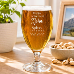 Personalised Retirement Gift Craft Beer Cider Ale Glass For Him 1 Pint Personalised Birthday Gift ukgiftstoreonline