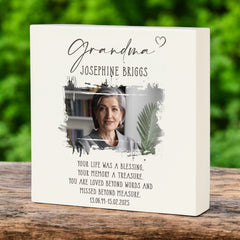 Personalised Grandma Memorial Sympathy Plaque Indoor or Outdoor With Photo