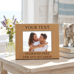 Personalised Wooden Photo Frame – Laser Engraved Bespoke Picture Gift ukgiftstoreonline