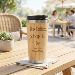 Dad's Bamboo Travel Mug, Personalised (Reusable, Sustainable 420ml) Personalised Mugs ukgiftstoreonline