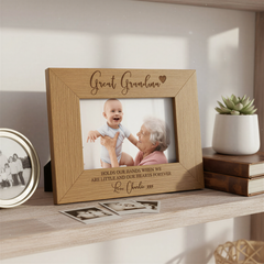 Personalised Great Grandma Wooden Engraved Photo Frame Gift Grandma Photo Frame ukgiftstoreonline