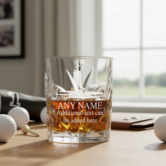 Engraved Sports Award Golf Theme Crystal Cut Whiskey Glass Gift Personalised Whiskey Glass ukgiftstoreonline