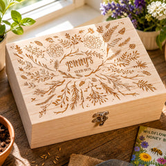 Personalised Seed Box – Wooden Floral Garden Storage With Six Compartments ukgiftstoreonline
