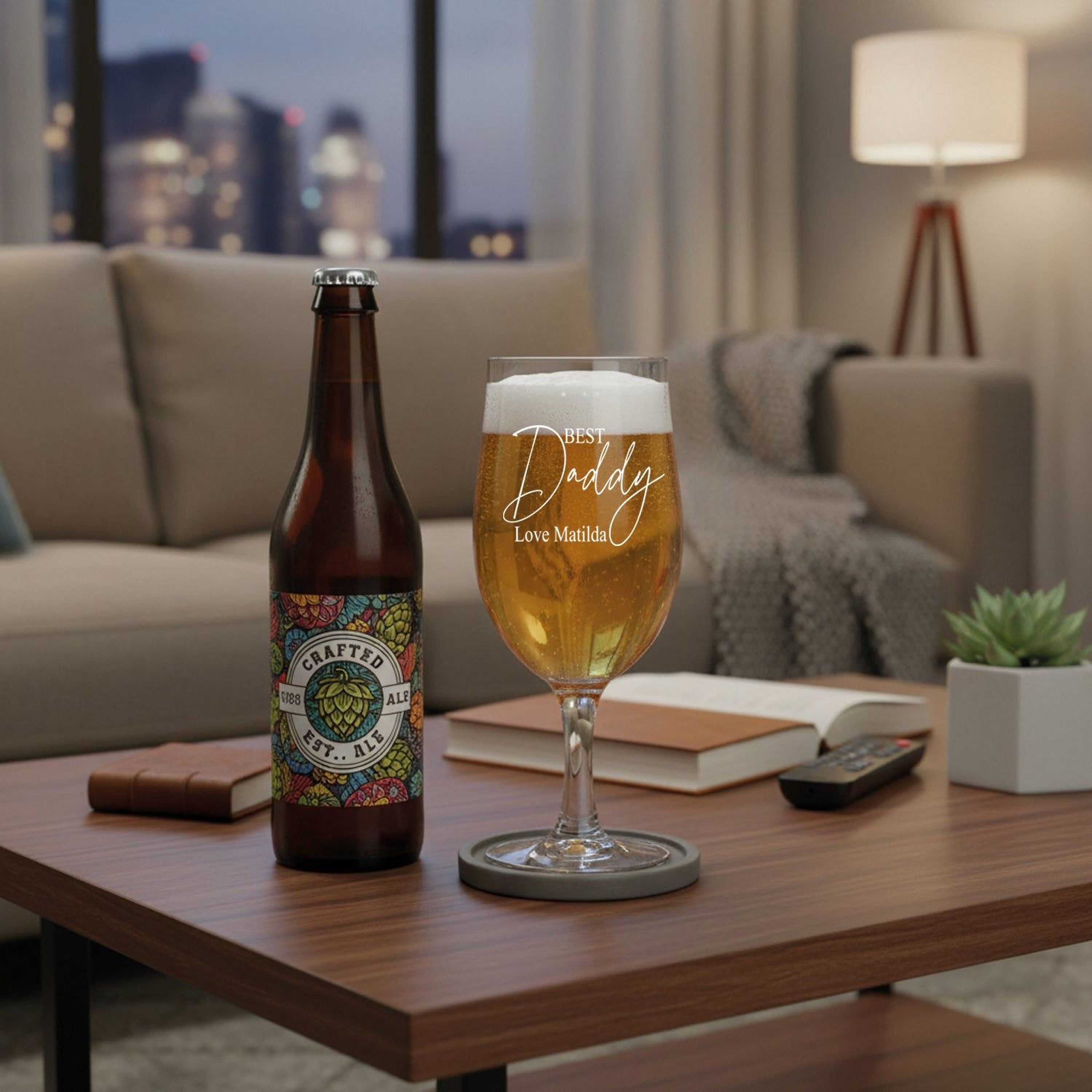 ukgiftstoreonline Personalised Best Daddy Craft Beer Glass Gift for Any Occasion personalised beer glasses ukgiftstoreonline