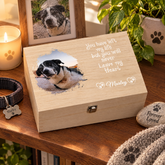 Personalised Pet Memorial Box, Wooden Keepsake With Photo For Pet Lovers Keepsake Memory Box ukgiftstoreonline