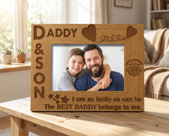 Daddy and Son Wooden Photo Frame Gift Daddy Photo Frame ukgiftstoreonline