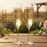 Personalised Engraved 60th Wedding Anniversary Champagne Glass Set Gift