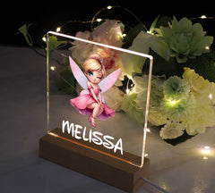 Personalised Fairy Gift Night Light Bedroom Nursery For Kids Personalised Heart Gifts ukgiftstoreonline Winking Fairy