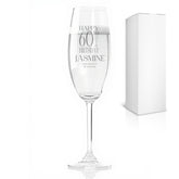 Personalised Any Age Birthday Champagne Flute Glass With Name and Sentiment 18th 21st 30th 40th 50th 60th 70th 80th