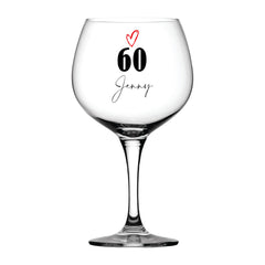 Personalised 60th Birthday Gin Glass Any Name Gifts for Her Girl Women