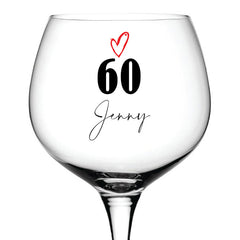 Personalised 60th Birthday Gin Glass Any Name Gifts for Her Girl Women