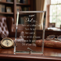 Personalised Dad Keepsake Gift Glass Plaque With Sentiment Personalised Plaque Gift ukgiftstoreonline