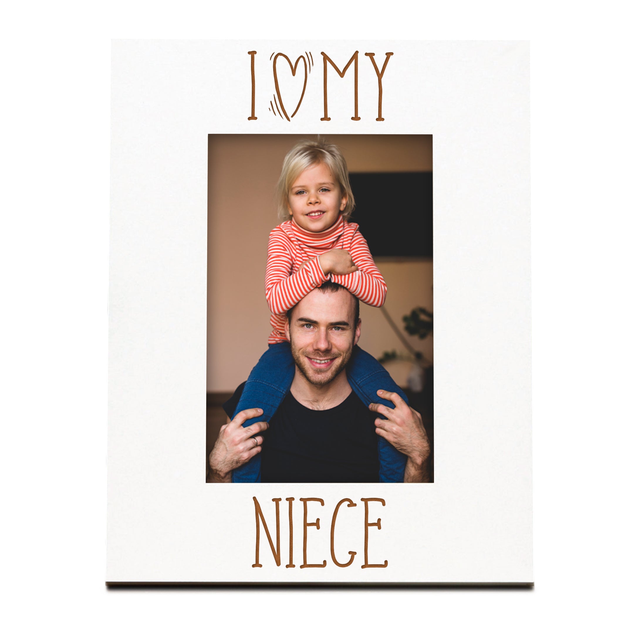I Heart My Niece Engraved White Wooden Portrait Picture Photo Frame Family Photo frame ukgiftstoreonline