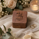 Personalised Wedding Ring Box, Mr & Mrs Walnut Holder For 2 Rings Personalised Wedding Gift ukgiftstoreonline
