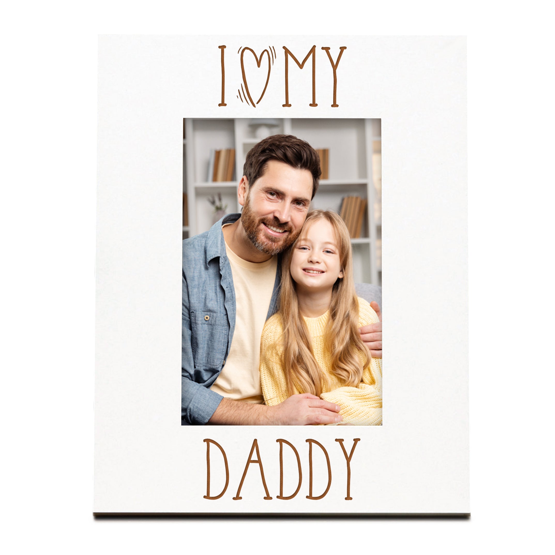 I Heart My Daddy Engraved White Wooden Portrait Picture Photo Frame Family Photo frame ukgiftstoreonline
