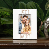 I Heart My Daddy Engraved White Wooden Portrait Picture Photo Frame
