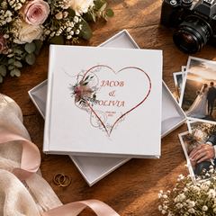 Personalised Wedding Album, Rose Gold Heart Photo Gift Keepsake photo album ukgiftstoreonline