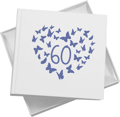 60th Birthday White Photo Album Gift With Butterflies 50 x 6x4 Photos Pack of 5 Wholesale Trade photo album ukgiftstoreonline