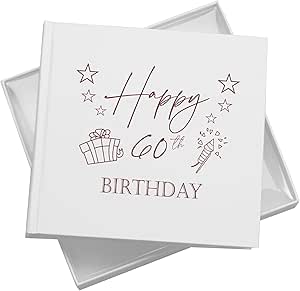 60th Birthday White Photo Album Gift For Her Or Him With Present Design Pack of 5 Wholesale Trade photo album ukgiftstoreonline