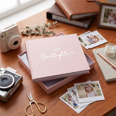 Granddaughter Photo Album, Pink Leaf Design, Holds 50 x 4 x 6 Photos photo album ukgiftstoreonline