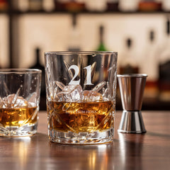 Engraved Personalised 21st Birthday Crystal Cut Whiskey Glass Personalised Whiskey Glass ukgiftstoreonline