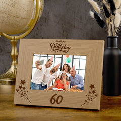 Happy 60th Birthday Wooden Photo Frame Gift