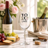 18Th Birthday Floral Wine Glass, Personalised, UV Printed, 400Ml ukgiftstoreonline